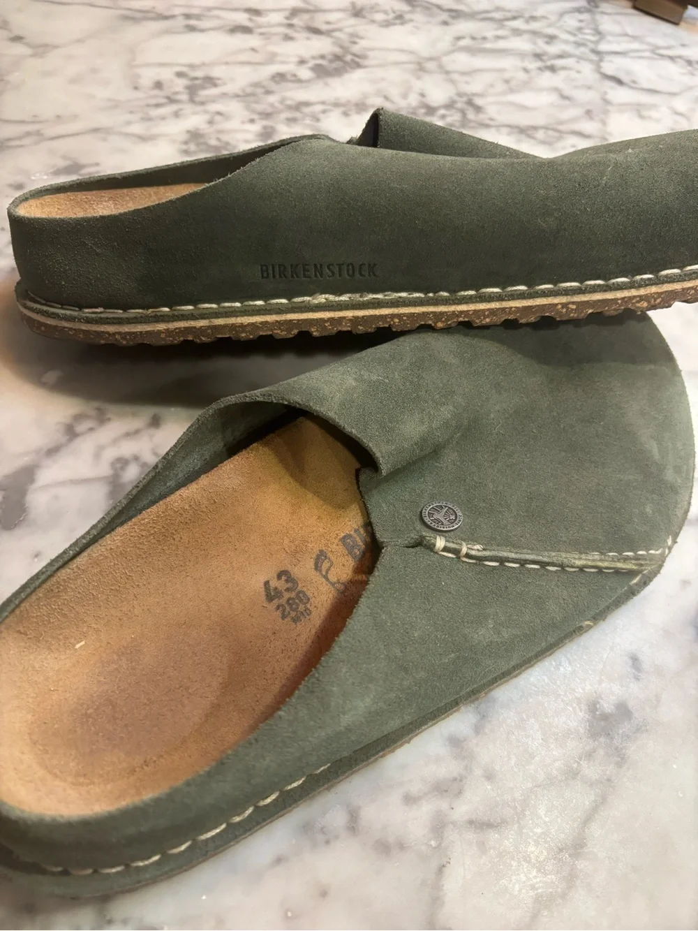 Birkenstock Zermatt Suede Clog in Thyme Green